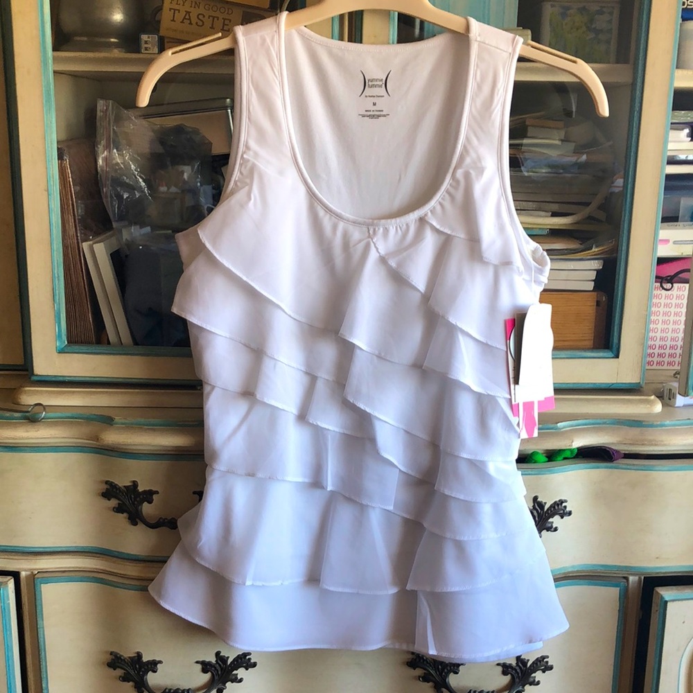 Brand new white ruffle top